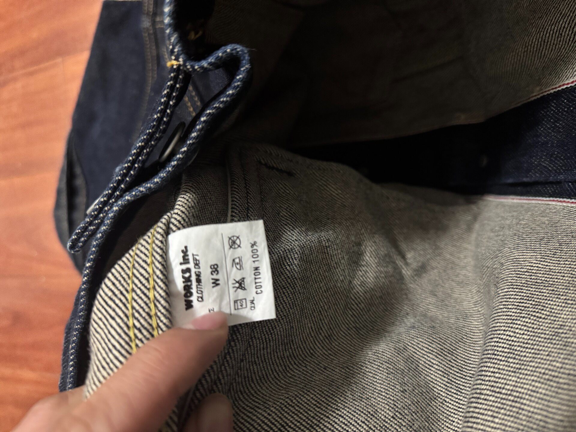Iron Heart 21oz Denim Vest 526SV — label