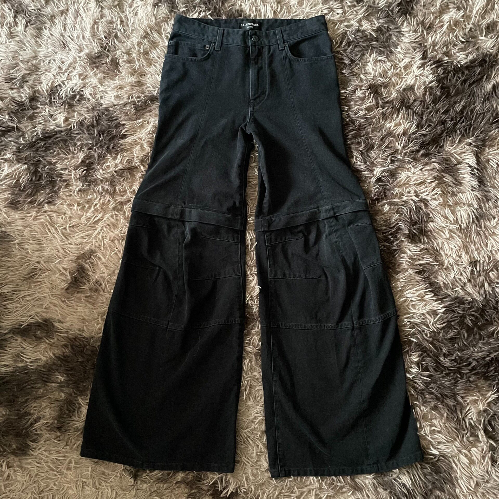 Balenciaga 25ss Flared Cargo Denim Jeans