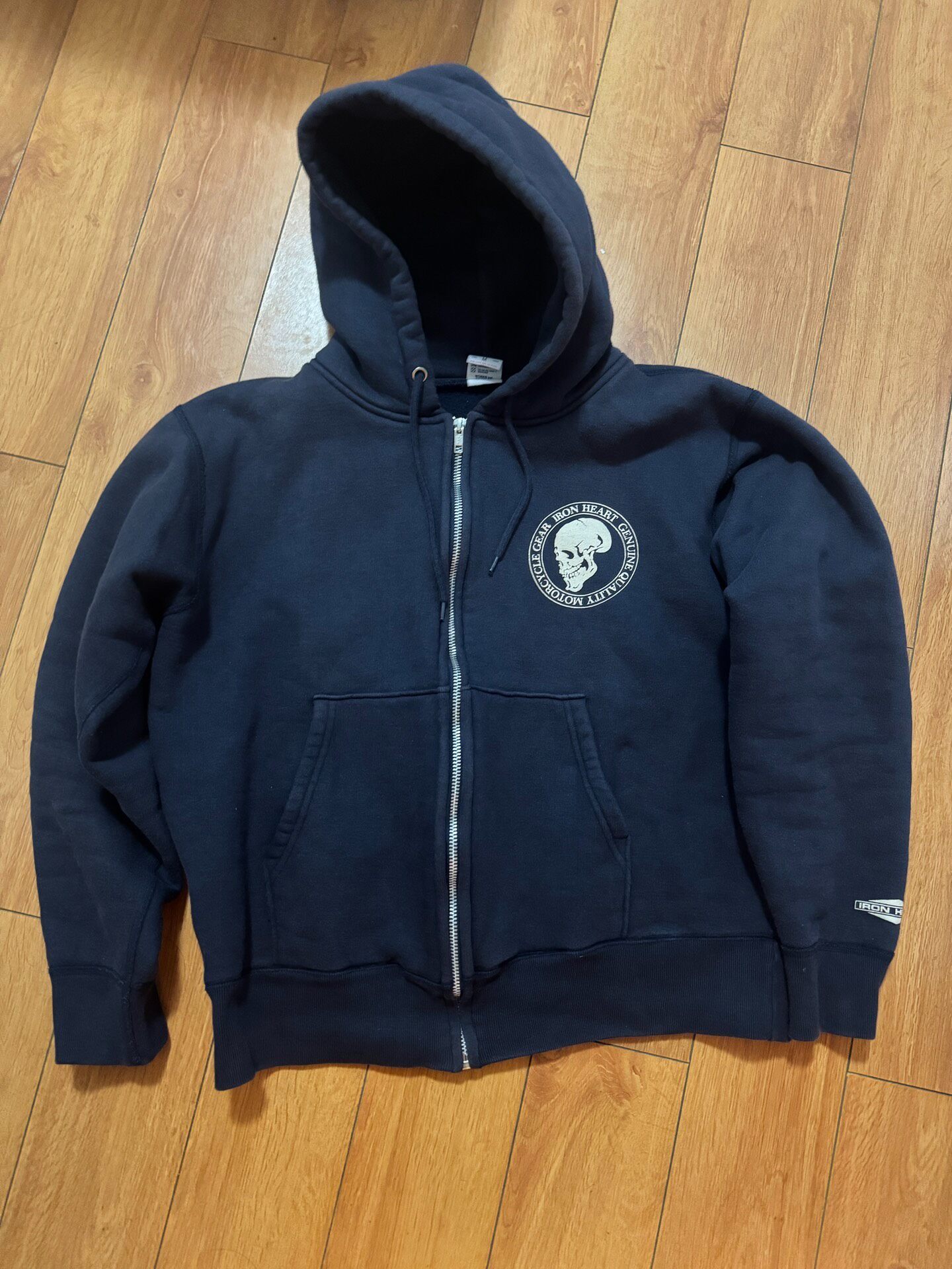 Iron Heart Navy Skull Zip Hoodie