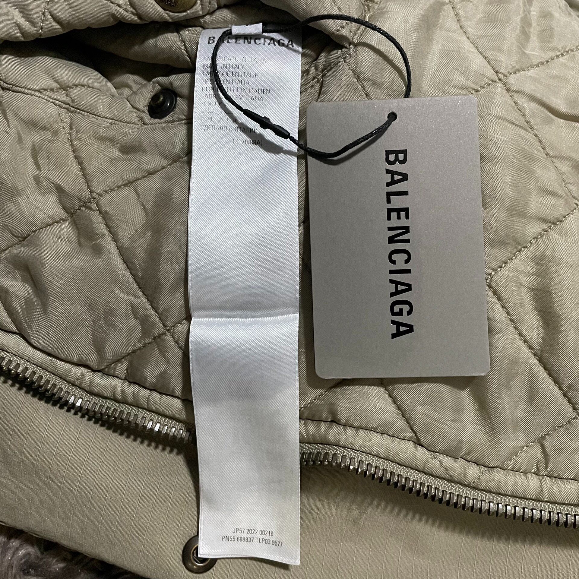 Balenciaga Khaki MA1 Bomber Jacket — label