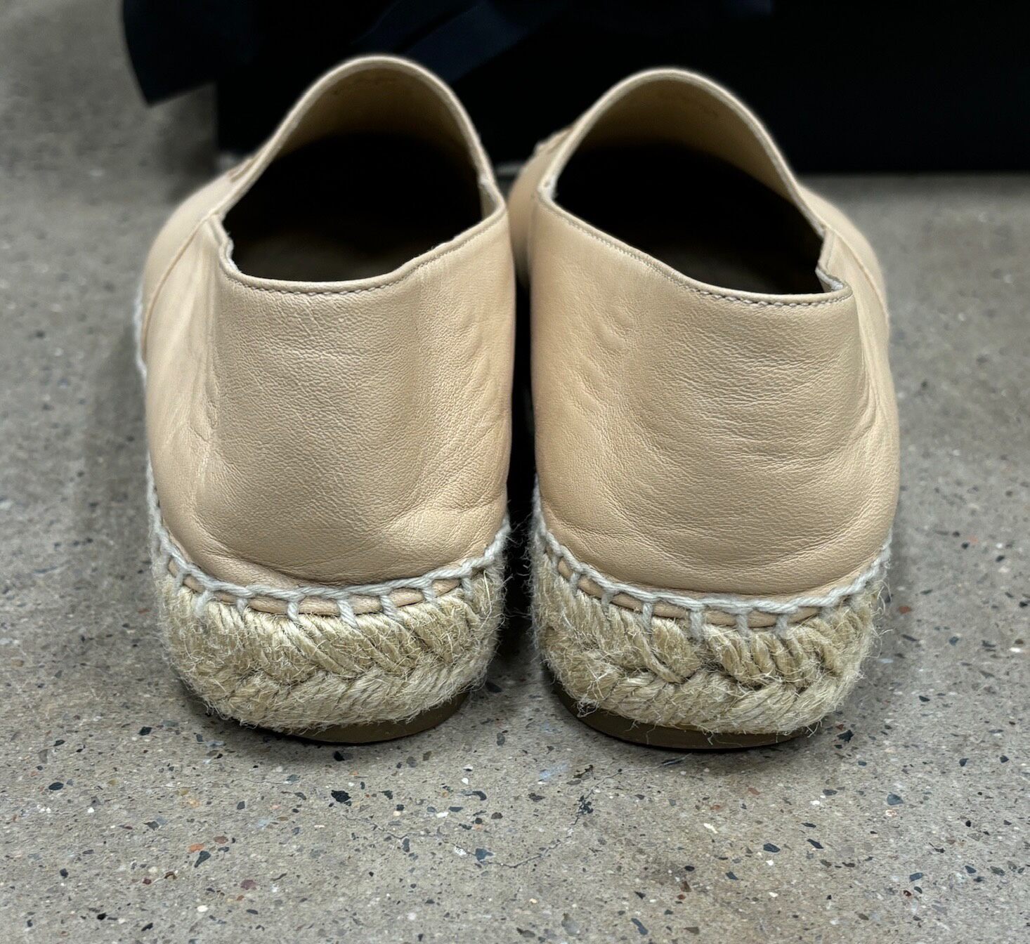 Chanel Beige-Black Espadrille Shoes — back