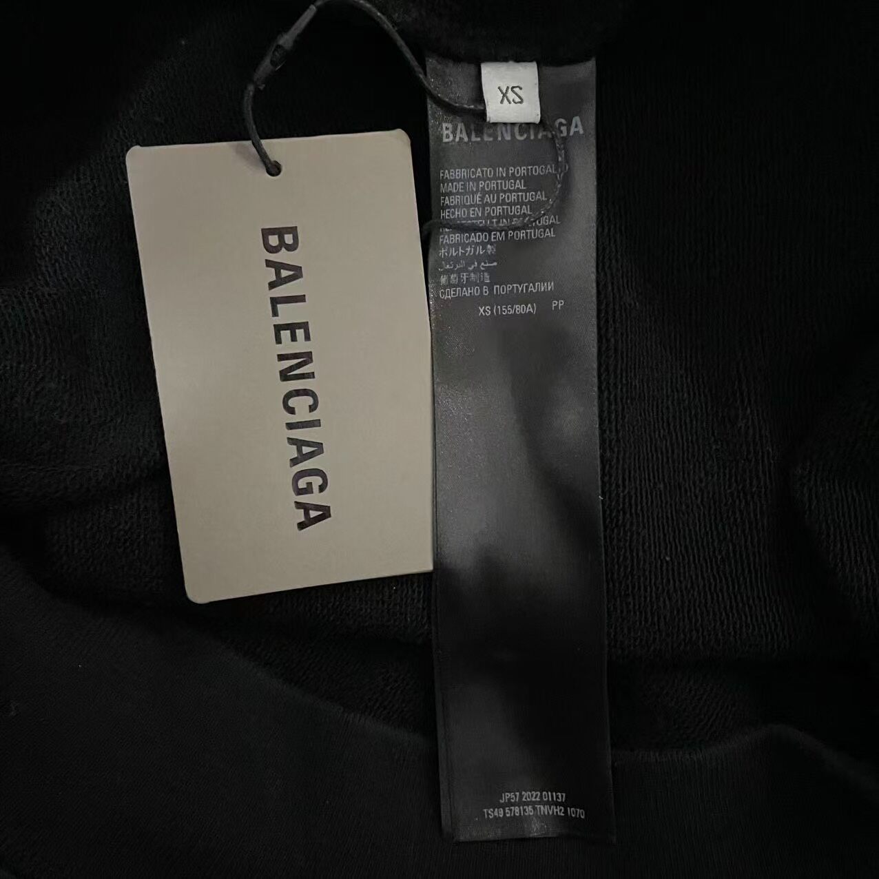 Balenciaga Black Logo Hooded Sweatshirt — back