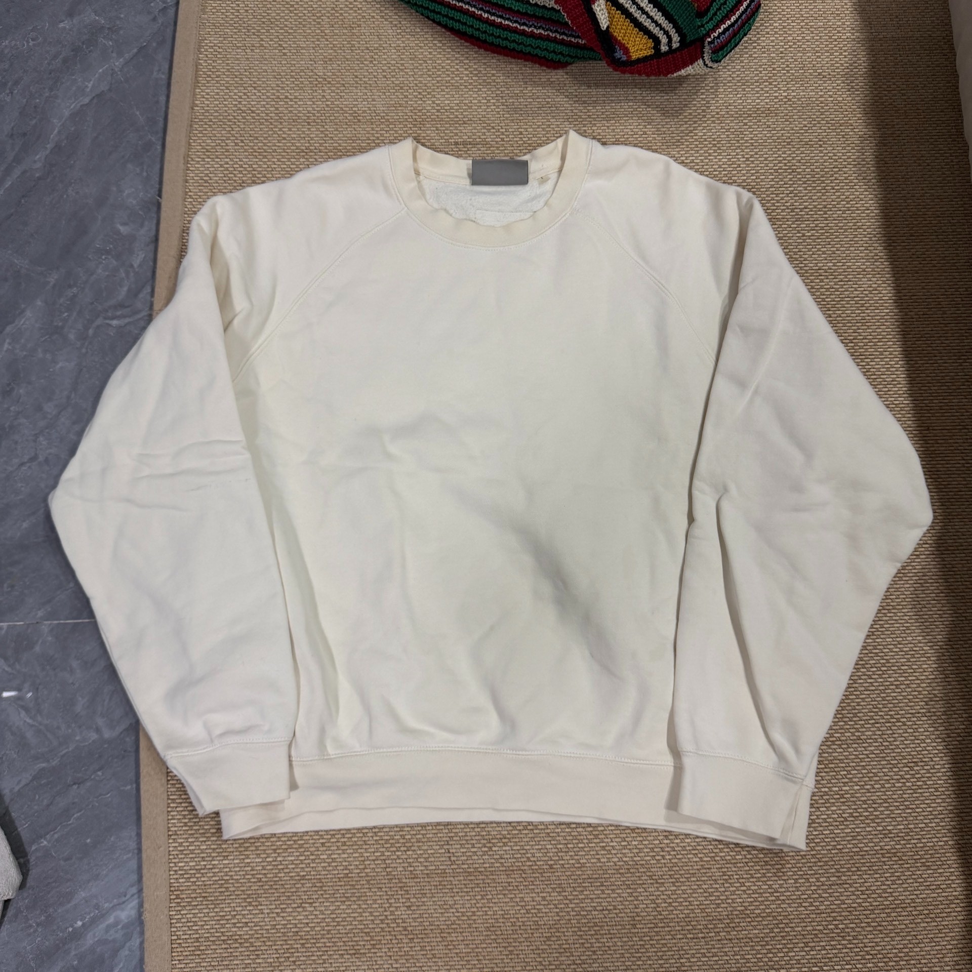 Essentials Fog Cream Crewneck Sweatshirt — front