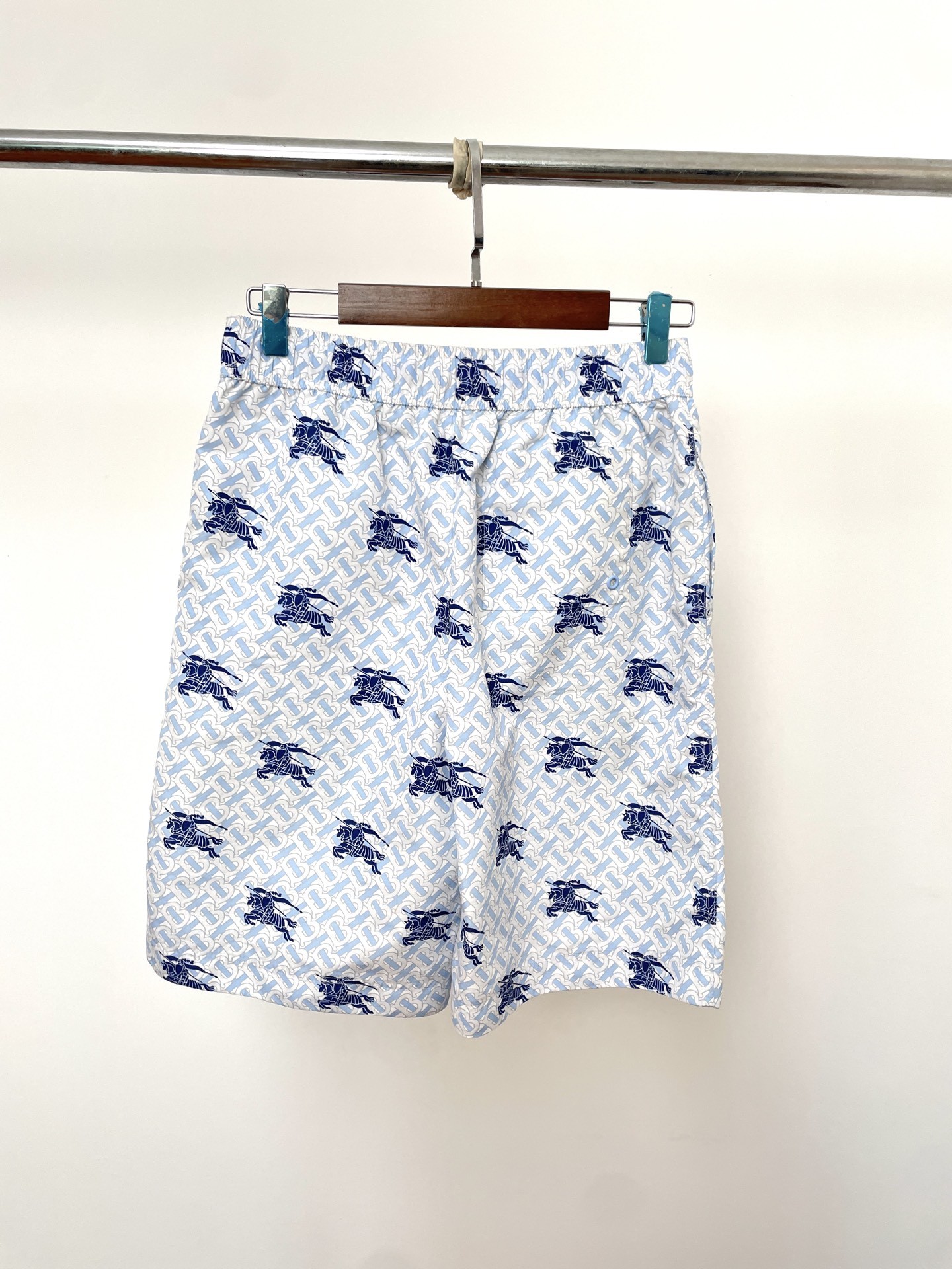 Burberry Light Blue TB Equestrian Shorts — front