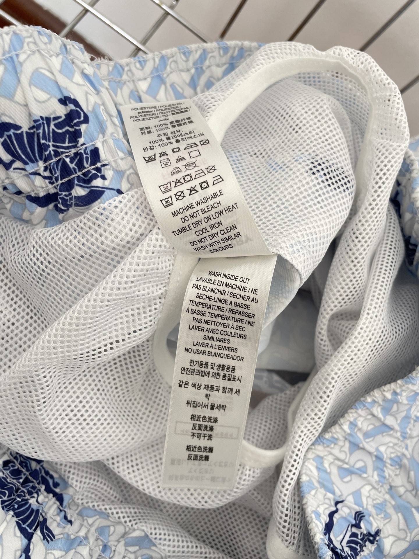 Burberry Light Blue TB Equestrian Shorts — label