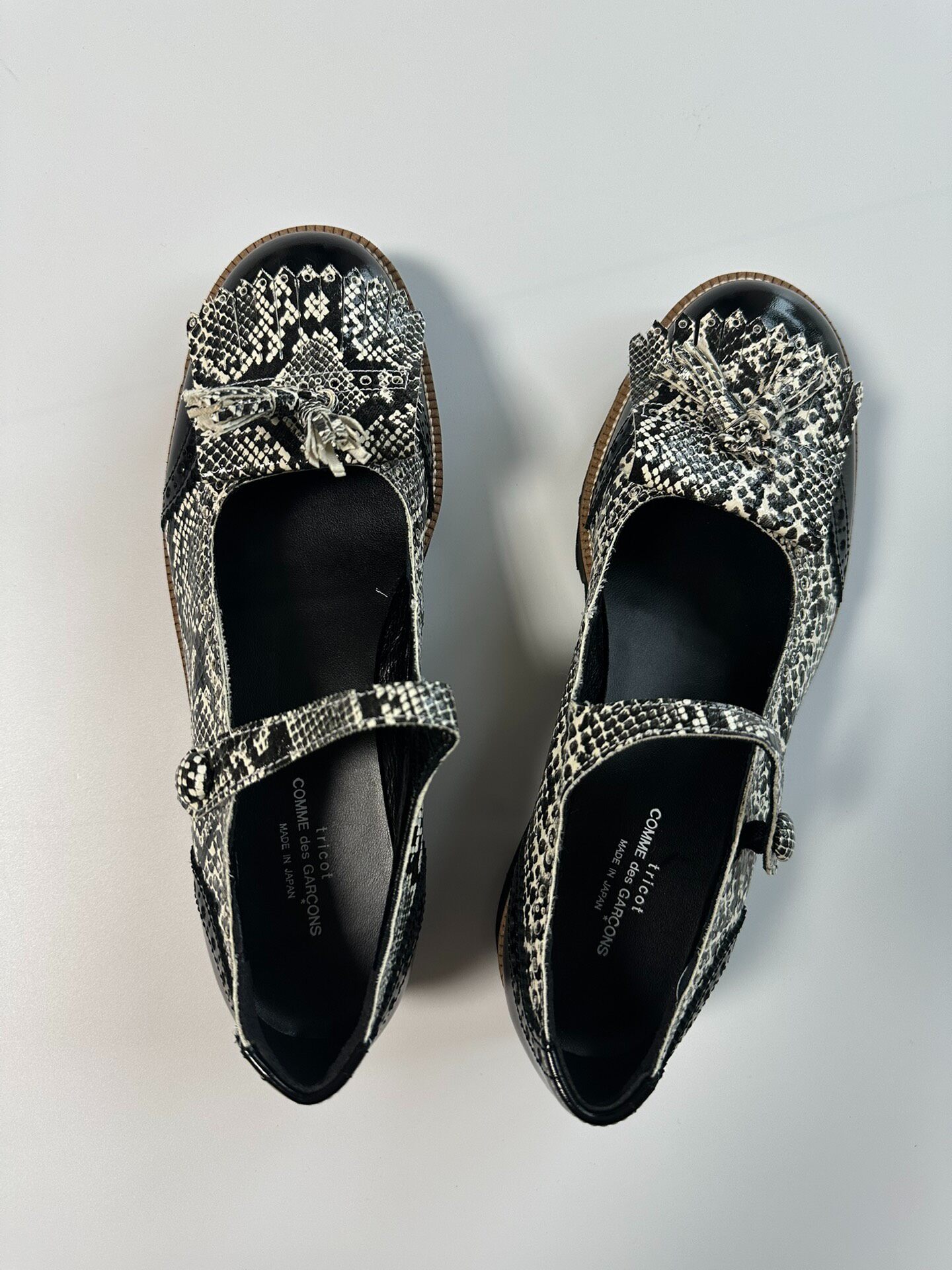 Comme des Garçons Tricot Snake Mary Jane Shoes — front