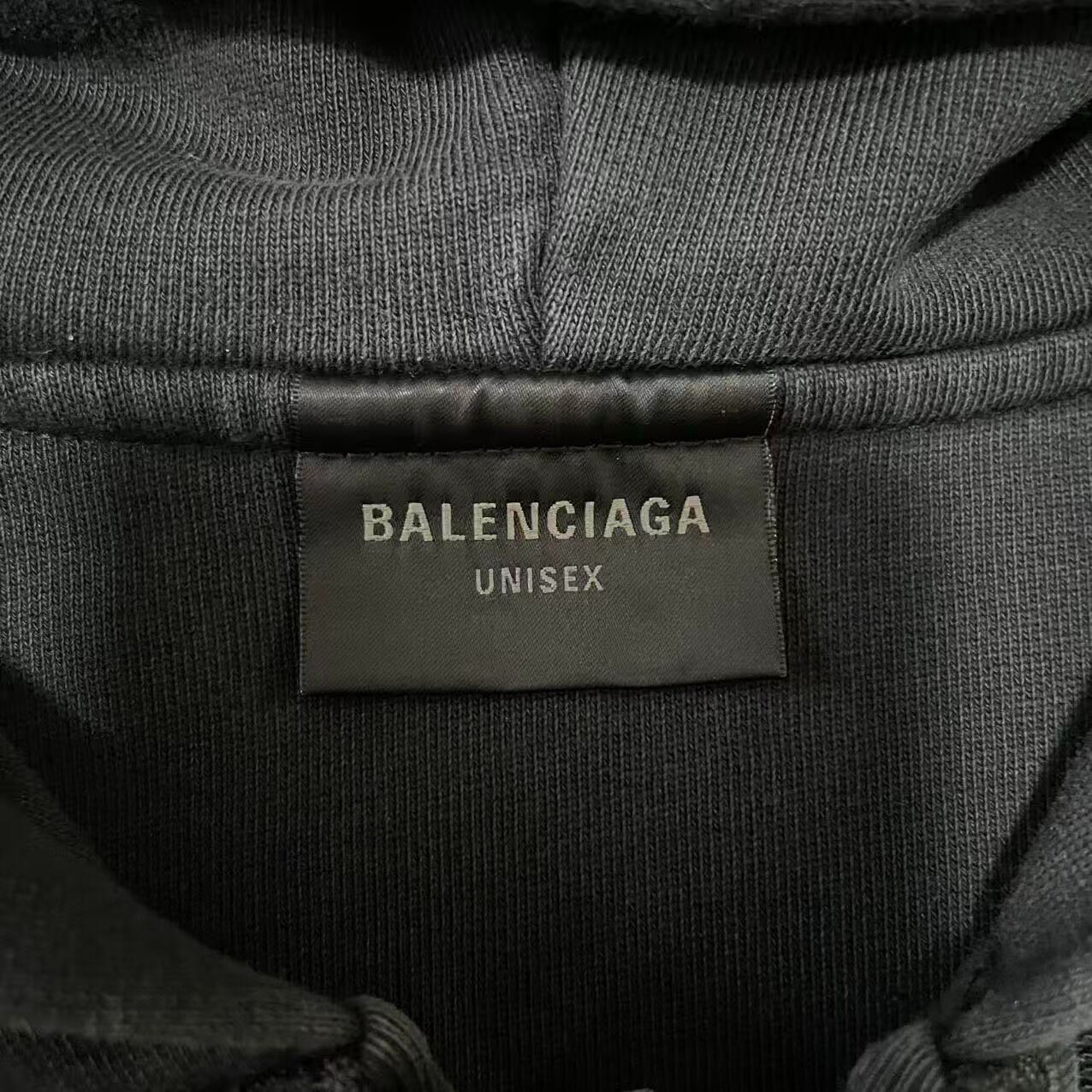 Balenciaga 24ss Washed Black Zip Hoodie — detail