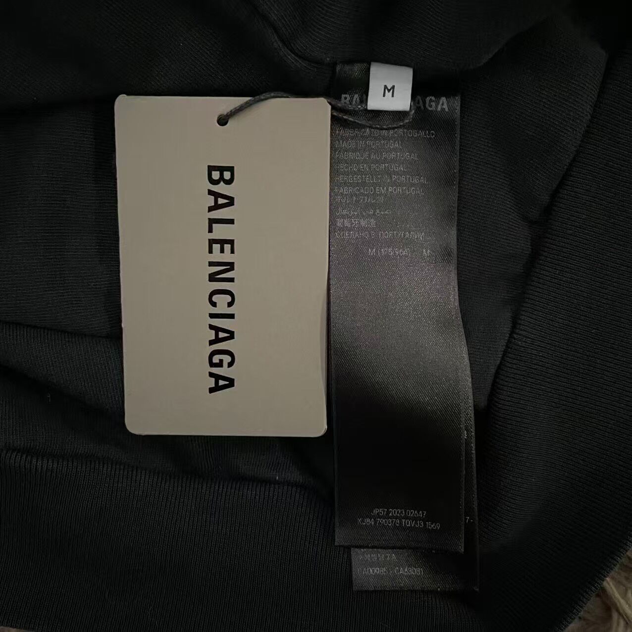 Balenciaga 24ss Washed Black Zip Hoodie — back