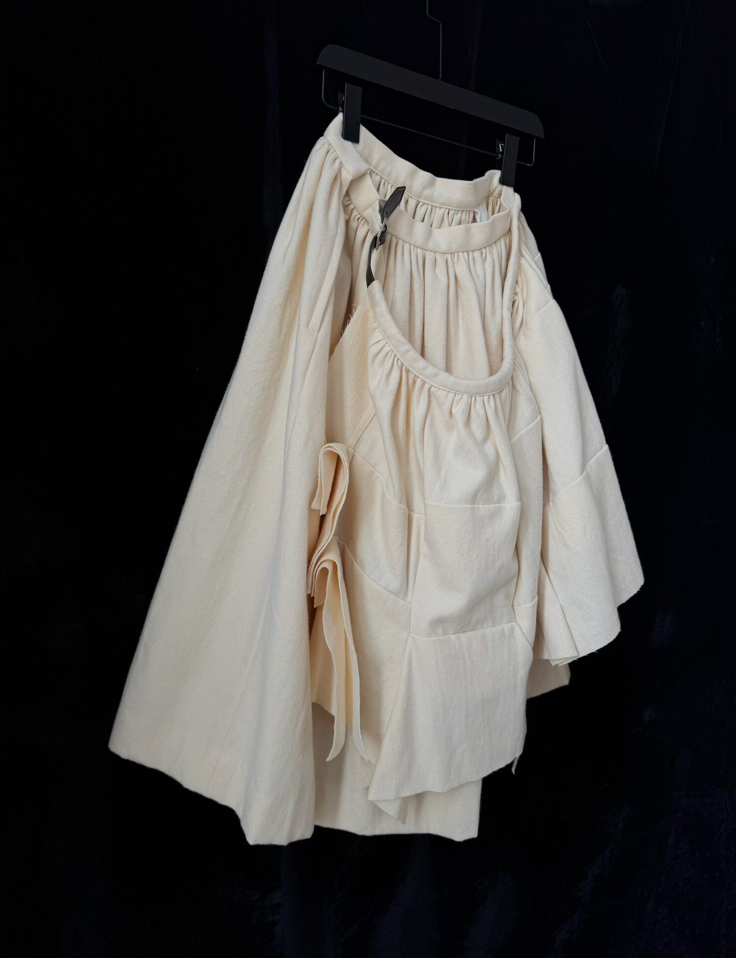 Comme des Garcons Deconstructed Wool Skirt — detail