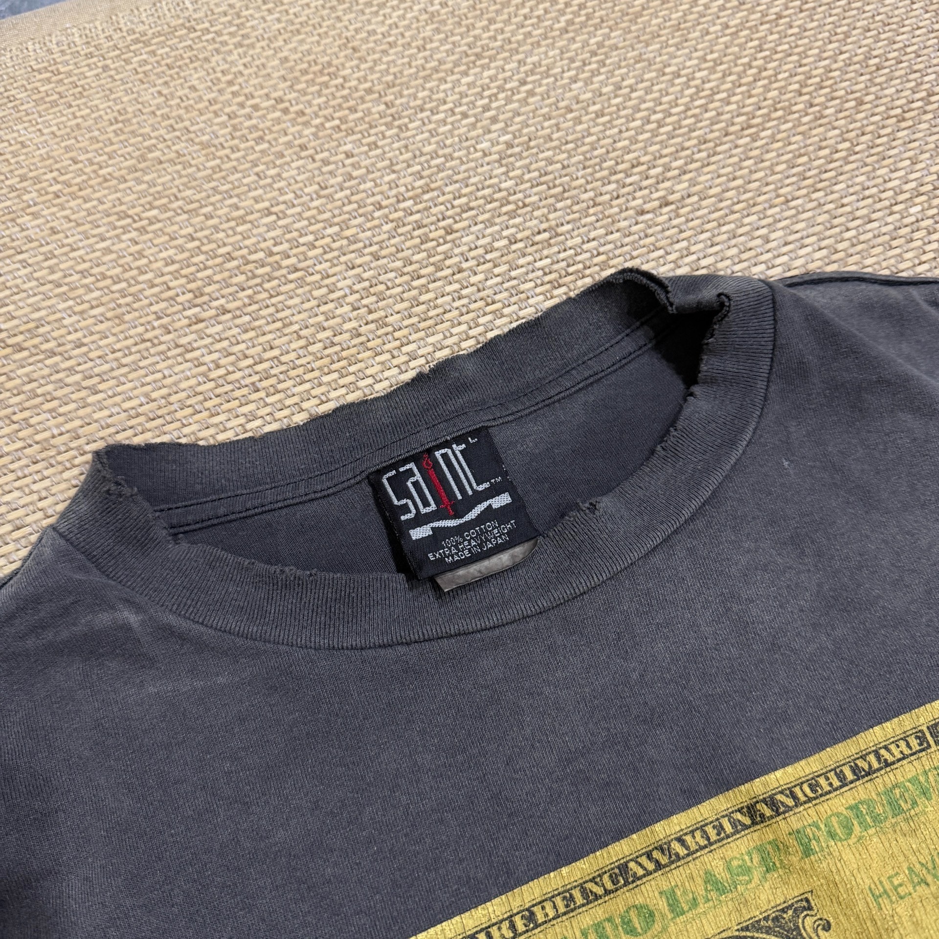 Saint Michael Limited Washed Black Long Sleeve — detail